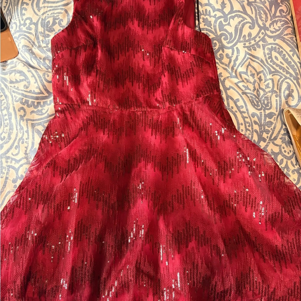 Lulu's Shimmering Red Kids Dress